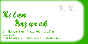 milan mazurek business card